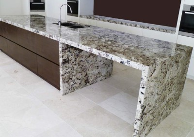 20mm Aran White Granite Kitchen with 60mm Mitred Edge