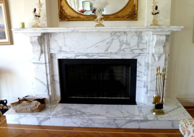 20mm Calacatta Marble Intricate Fireplace