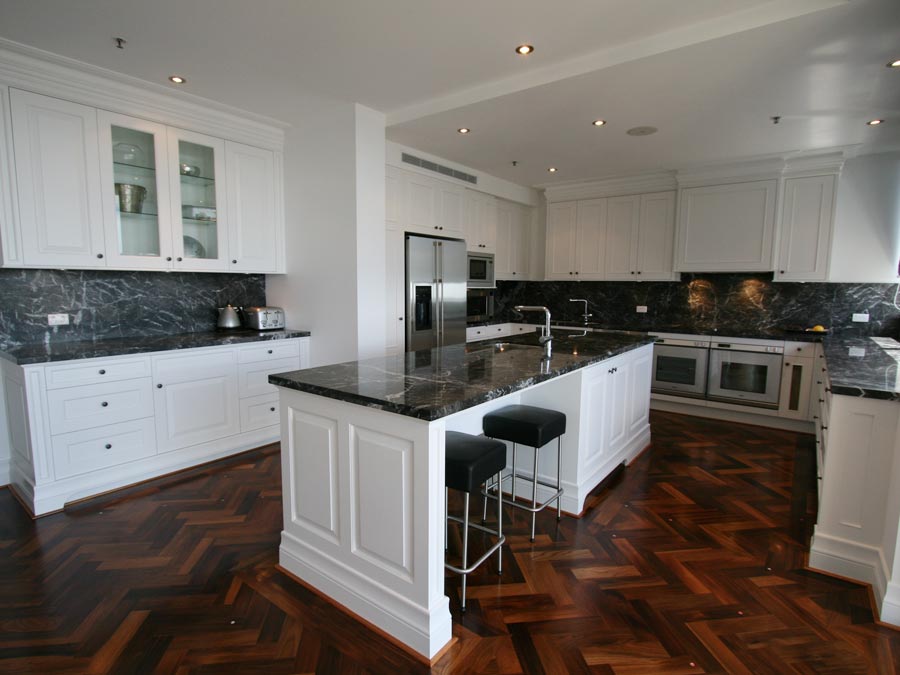 20mm Grigio Carnico Marble Kitchen with 40mm Pencil Round Edge