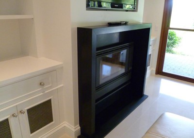 20mm Honed Black Granite Fireplace Mitred to 60mm Edge