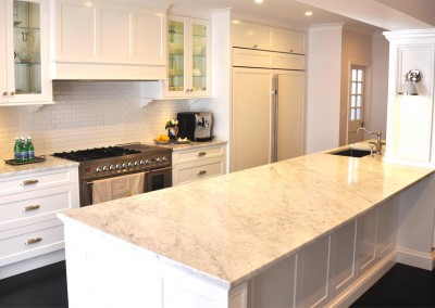 30mm Carrara Marble Kitchen with Pencil Round Edge