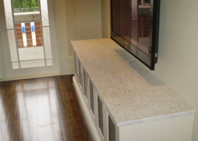 30mm Carrara Marble TV Top with Pencil Round Edge