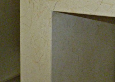 30mm Crema Marfil Marble with 80mm Butt Joined Edges close up (not Mitred!)