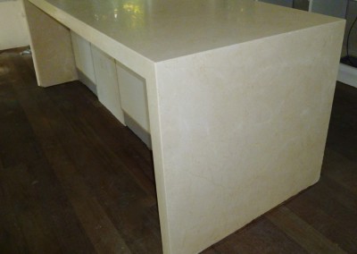 30mm Crema Marfil Marble with 80mm Butt Joined Edges (not Mitred)