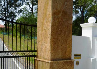 30mm Imperial Gold Granite Column with Quirk and Mitre Edge