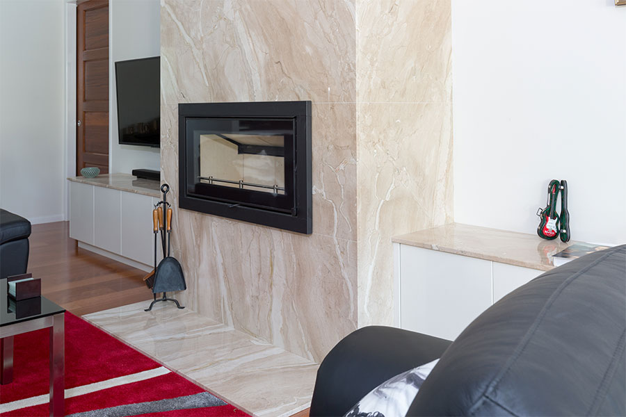 20mm Diano Reale Marble Fireplace fully Grainmatched