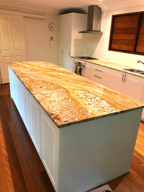 30mm Imperial Gold Granite Kitchen Bechtops by Brisbane Granite and Marble