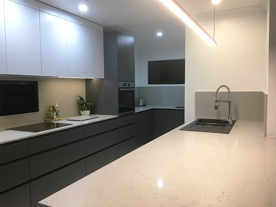 Caesarstone Frosty Carina Kitchen Benchtops by Brisbane Granite and Marble