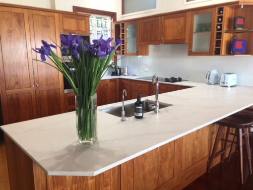 Teltos Honed Waterfall Kitchen benchtop by Brisbane Granite & Marble