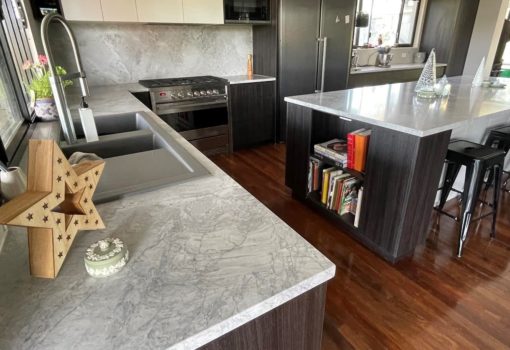 30mm Super White Marble Benchtop by Brisbane Granite & Marble