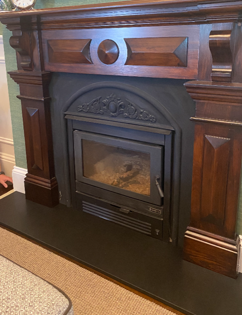 Black Granite Fire Hearth by Brisbane Granite and Marble