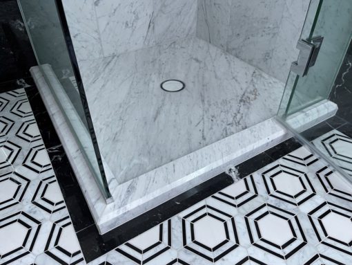 30mm Carrara Marble Shower Hobby Brisbane Granite & Marble