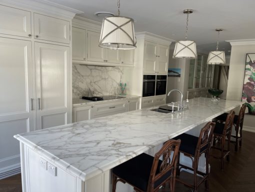 Calacatta Marble Island Benchtop by Brisbane Granite & Marble