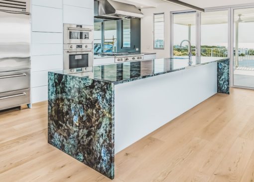 30mm Lemurian Blue Granite Kitchen Benchtop by Brisbane Granite & Marble